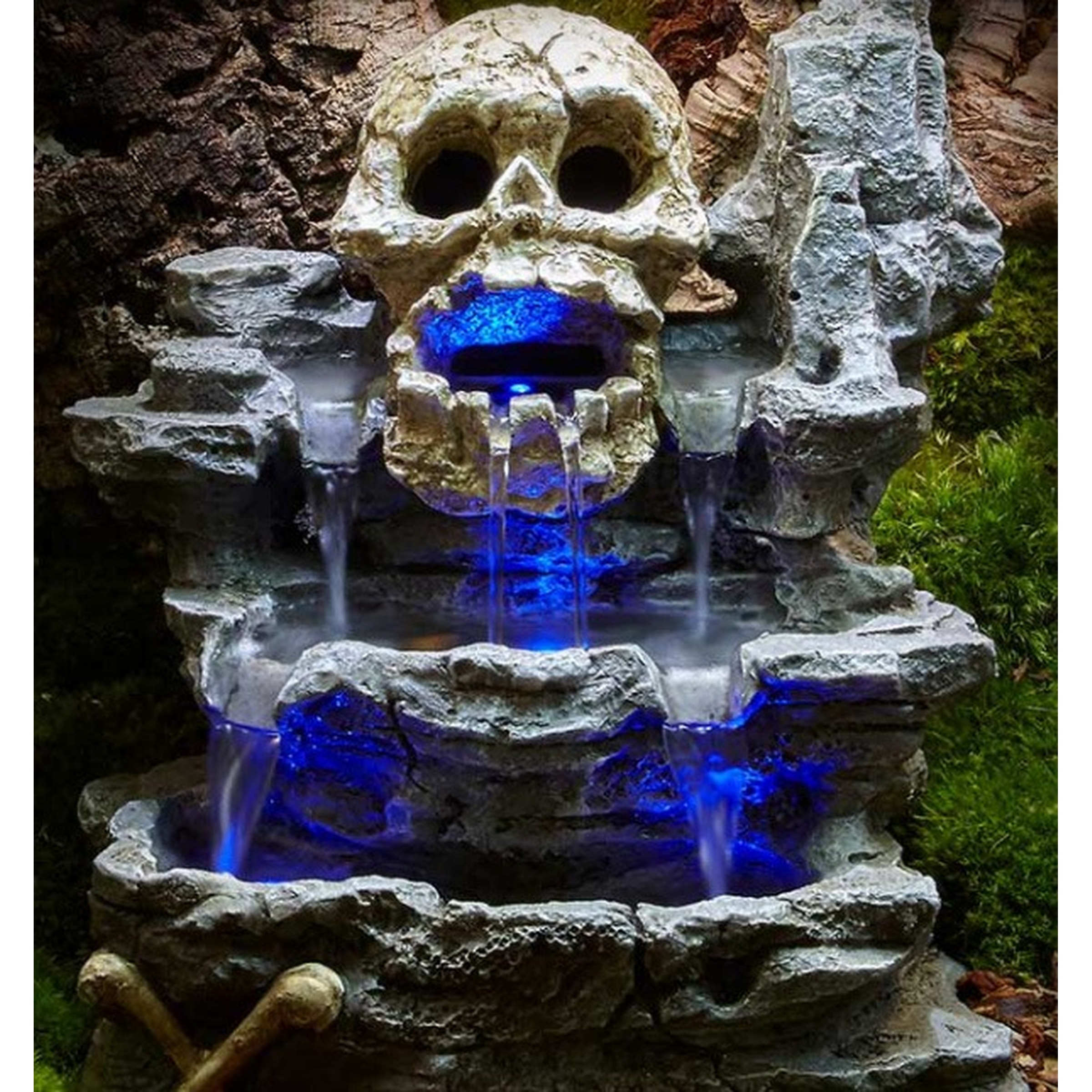 Zoo Med ReptiRapids LED Waterfall Medium Skull Rock for Reptile